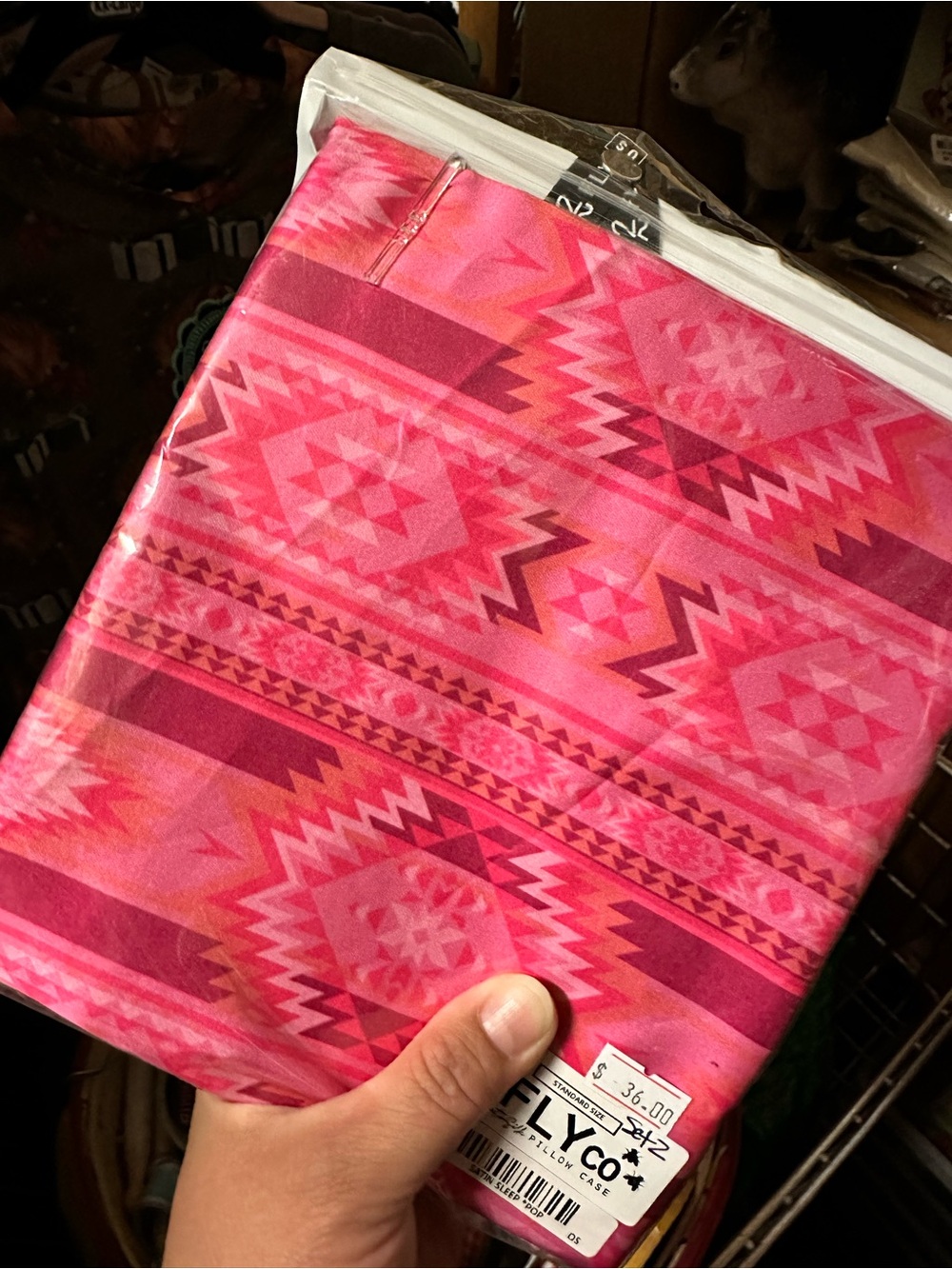 NEW Satin Pink Aztec Pattern Pillow Cases Set/2 - Picture 3 of 3